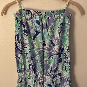 Lilly Pulitzer Blue and Green Floral Jumpsuit